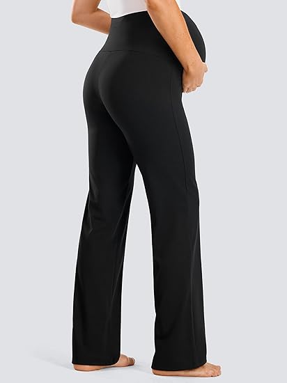 JOYSPELS Smooth Feeling Wide-Leg Maternity Leggings Over The Belly Soft Pregnancy Yoga Lounge Pants for Women LARGE
