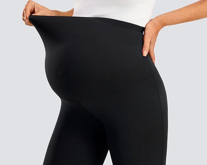 JOYSPELS Smooth Feeling Wide-Leg Maternity Leggings Over The Belly Soft Pregnancy Yoga Lounge Pants for Women LARGE