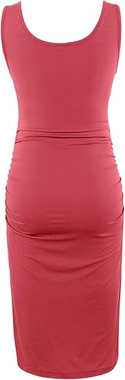 KIM S Plus Size Maternity Dress Maternity Dress Summer Red Baby Shower Pregnancy Must Haves Skirts Bump Friendly Work Casual Gender Reveal (Papaya XXL)